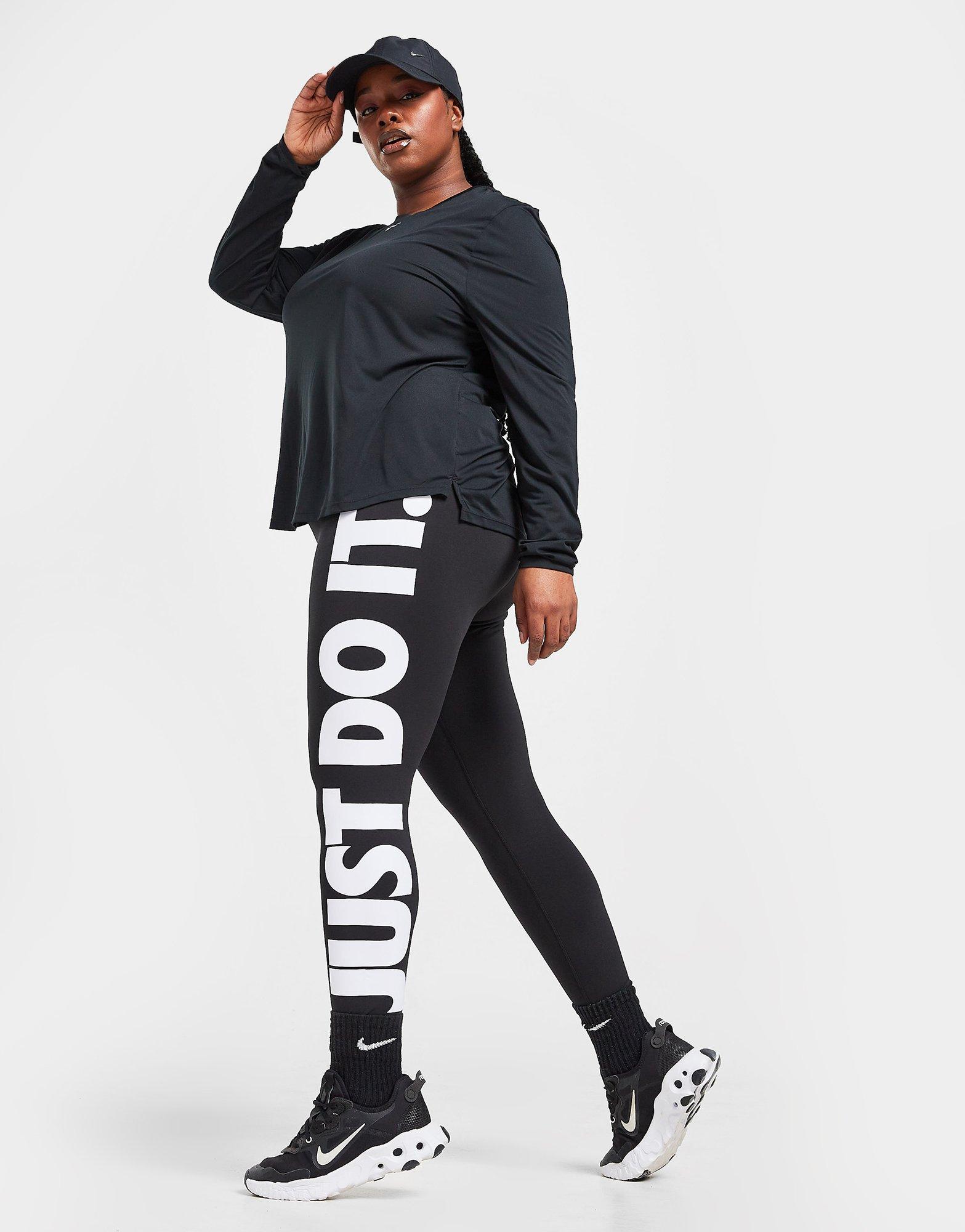 Alcanzar Propuesta alternativa Figura Nike Just Do It Plus Size Leggings en Negro | JD Sports