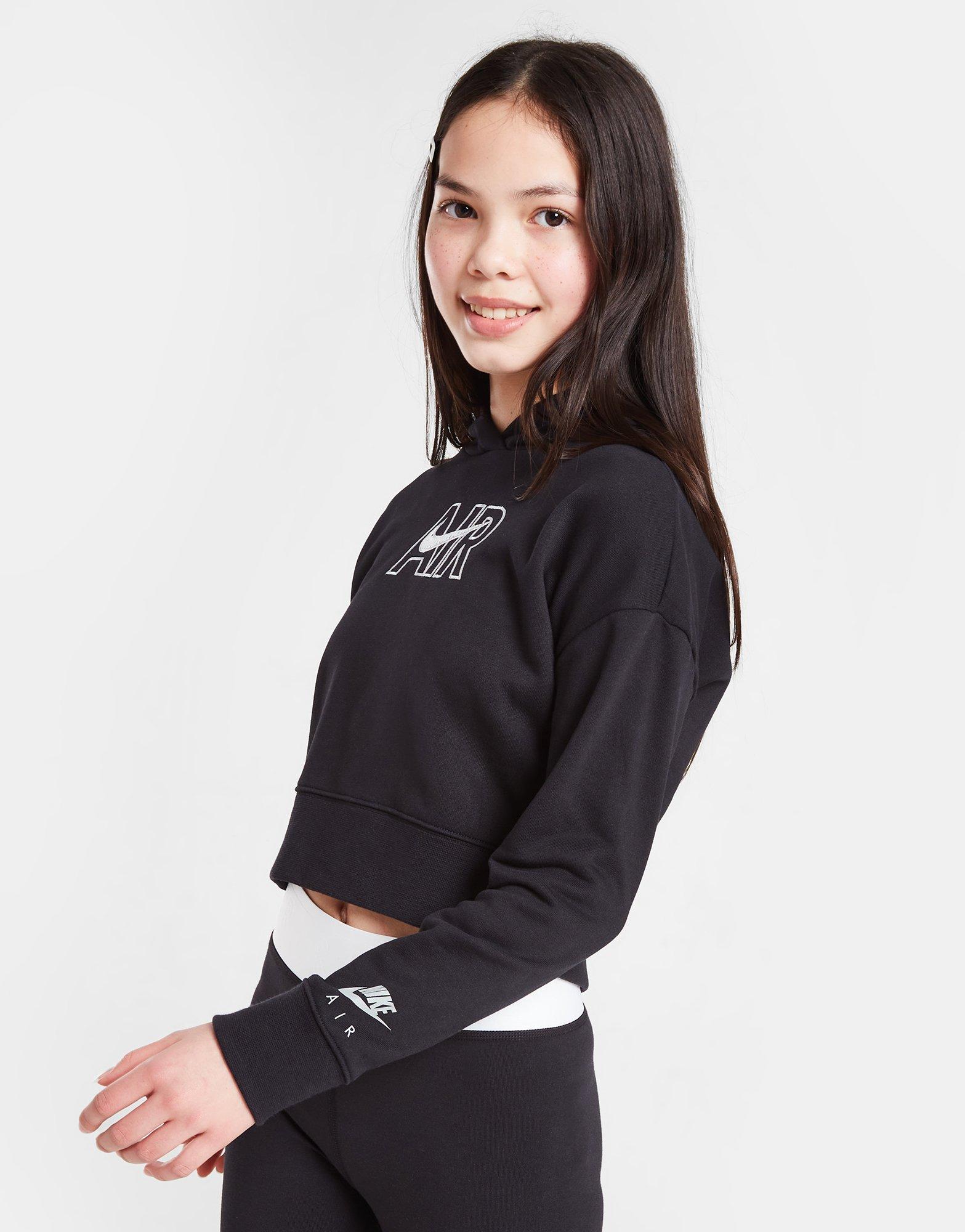 Nike Girls' Air French Terry Crop Hoodie Junior