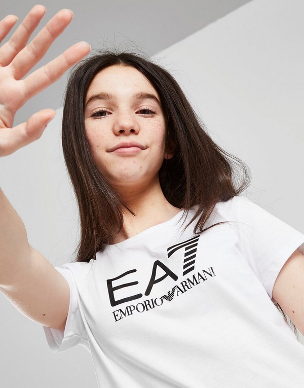 Emporio Armani EA7 Girls' Crop Logo T-Shirt Junior