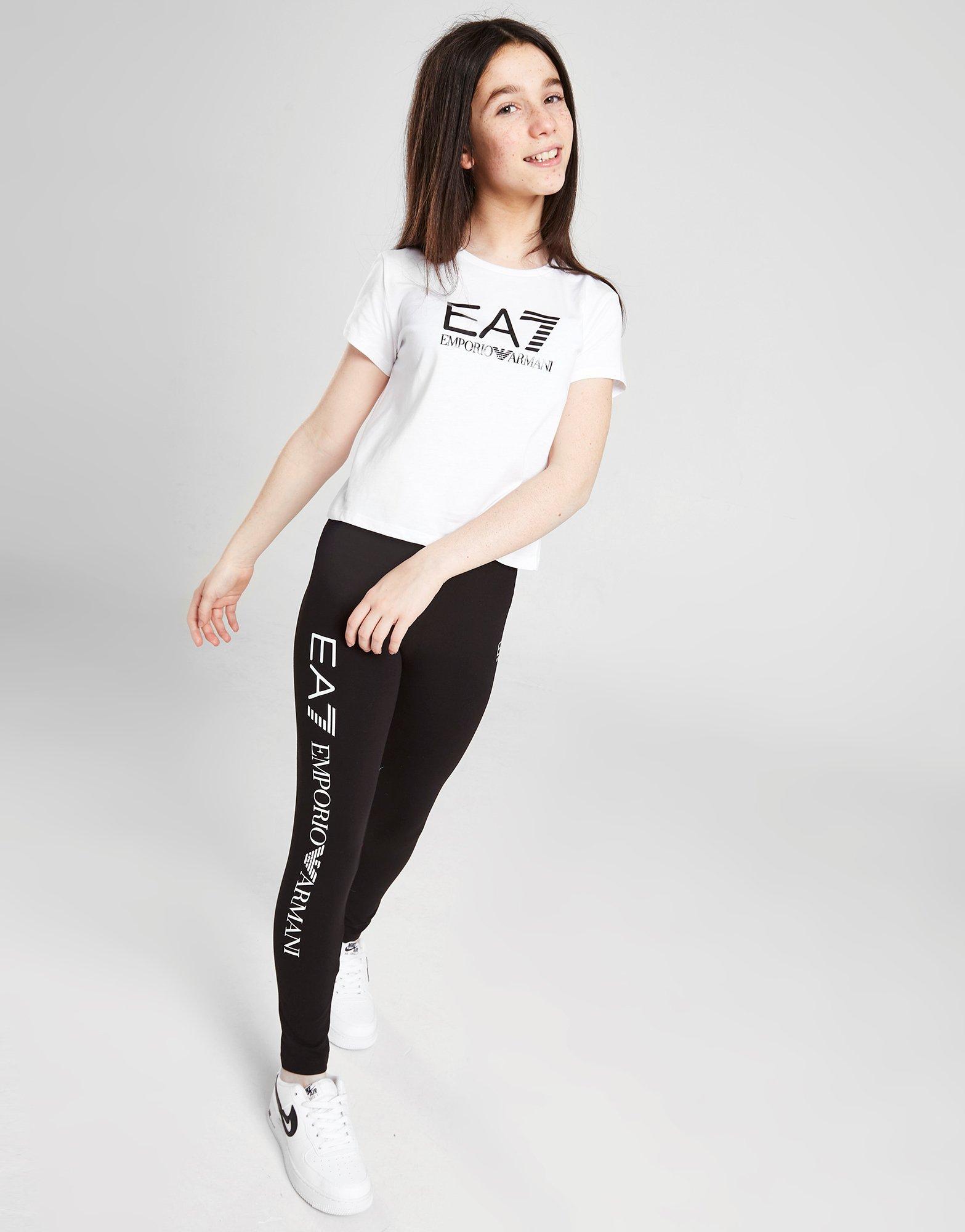 Emporio Armani EA7 Girls' Crop Logo T-Shirt Junior