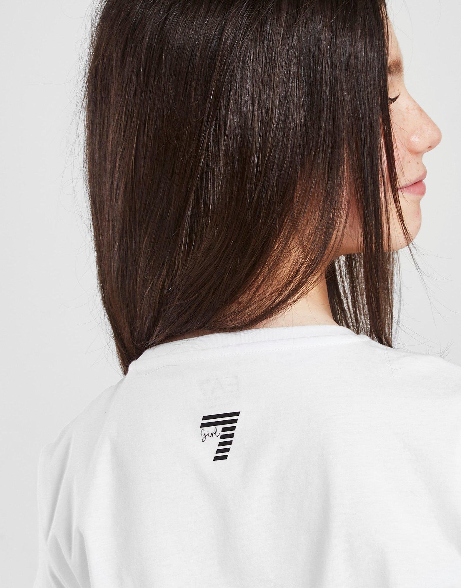 Emporio Armani EA7 Girls' Crop Logo T-Shirt Junior