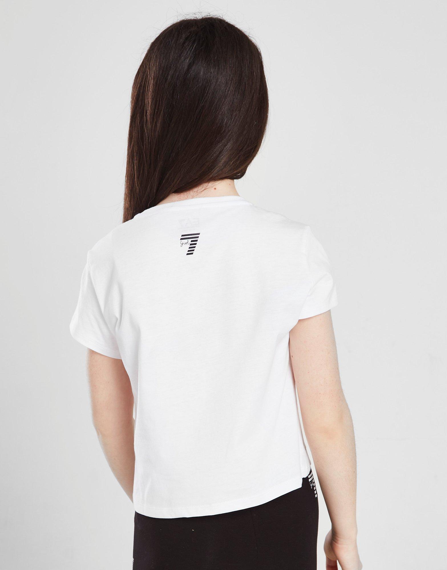 Emporio Armani EA7 Girls' Crop Logo T-Shirt Junior