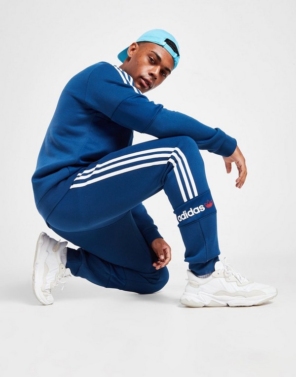 discount 64% MEN FASHION Trousers Wide-leg Navy Blue XL Adidas tracksuit and joggers 