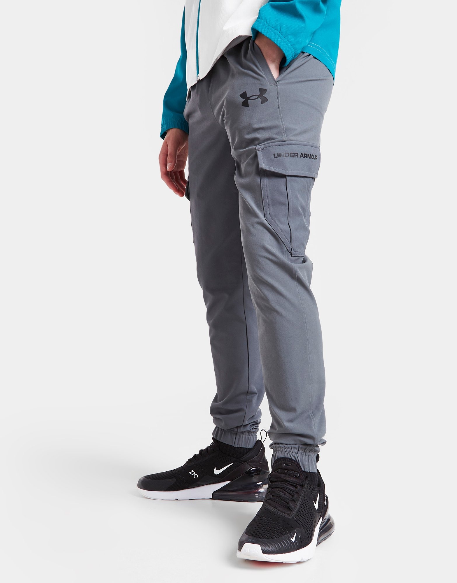 Grey Under Armour Woven Cargo Pants Junior | JD Sports UK