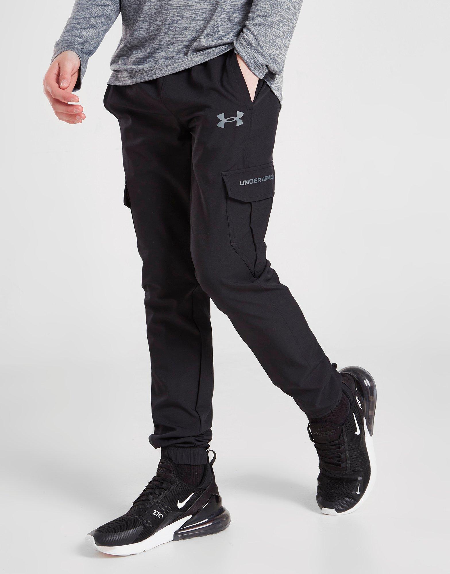 Black Under Armour Woven Wordmark Cargo Track Pants - JD Sports Global