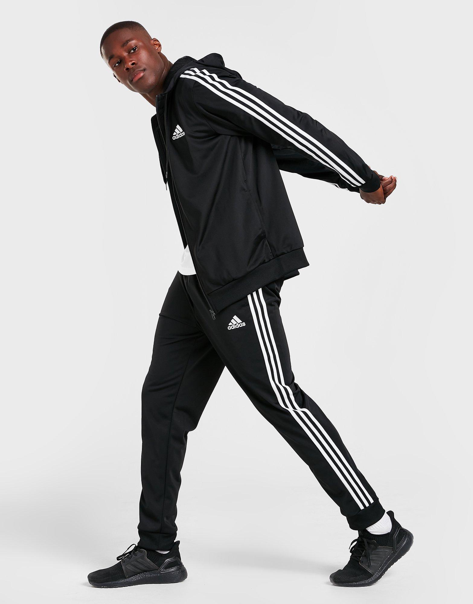 adidas 3 stripe poly track pants