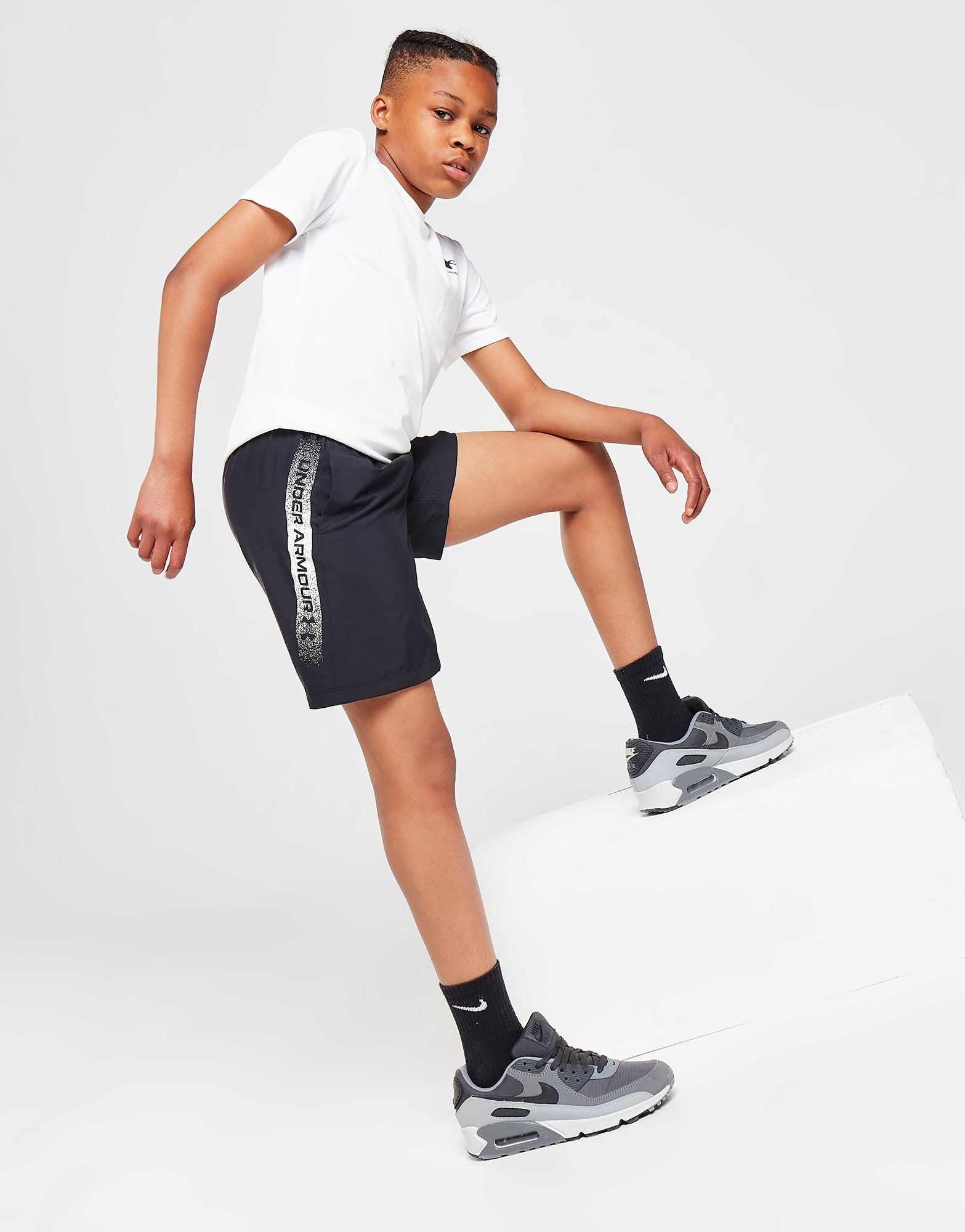 Black Under Armour Woven Graphic Shorts Junior - JD Sports