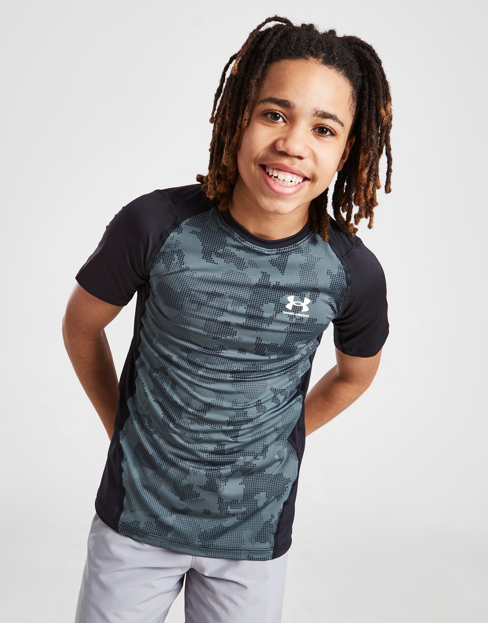 Under Armour HeatGear Fitted TShirt Kinder Grau JD Sports Österreich