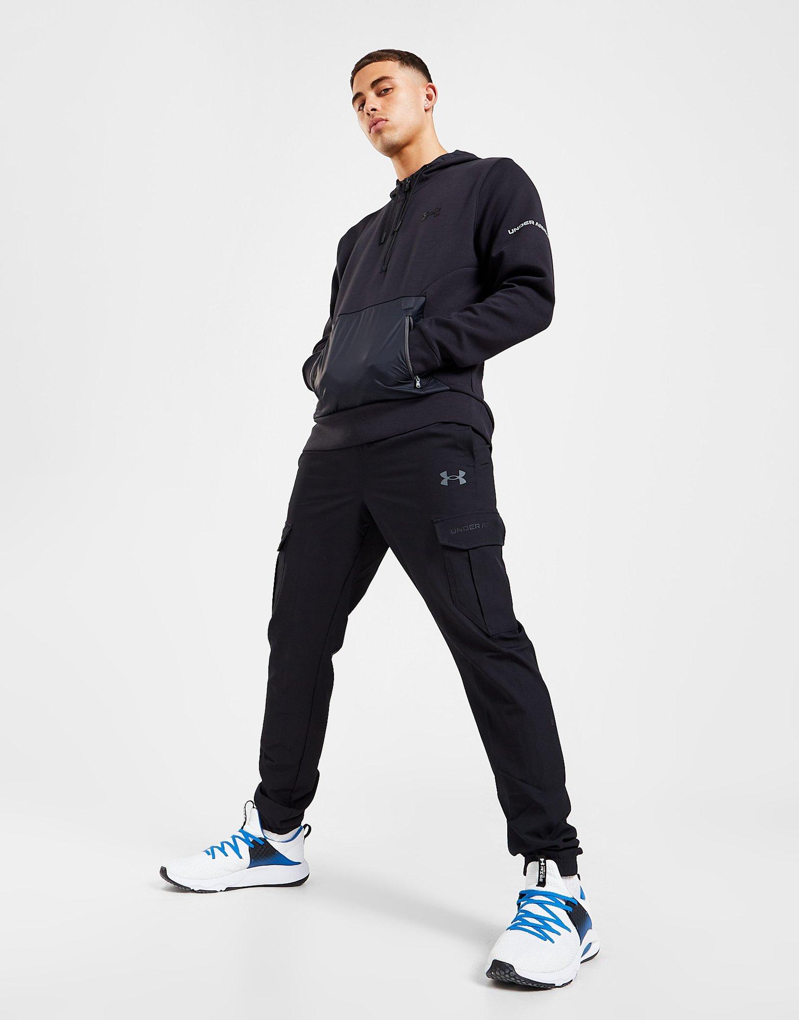 Black Under Armour Woven Wordmark Cargo Track Pants - JD Sports Global