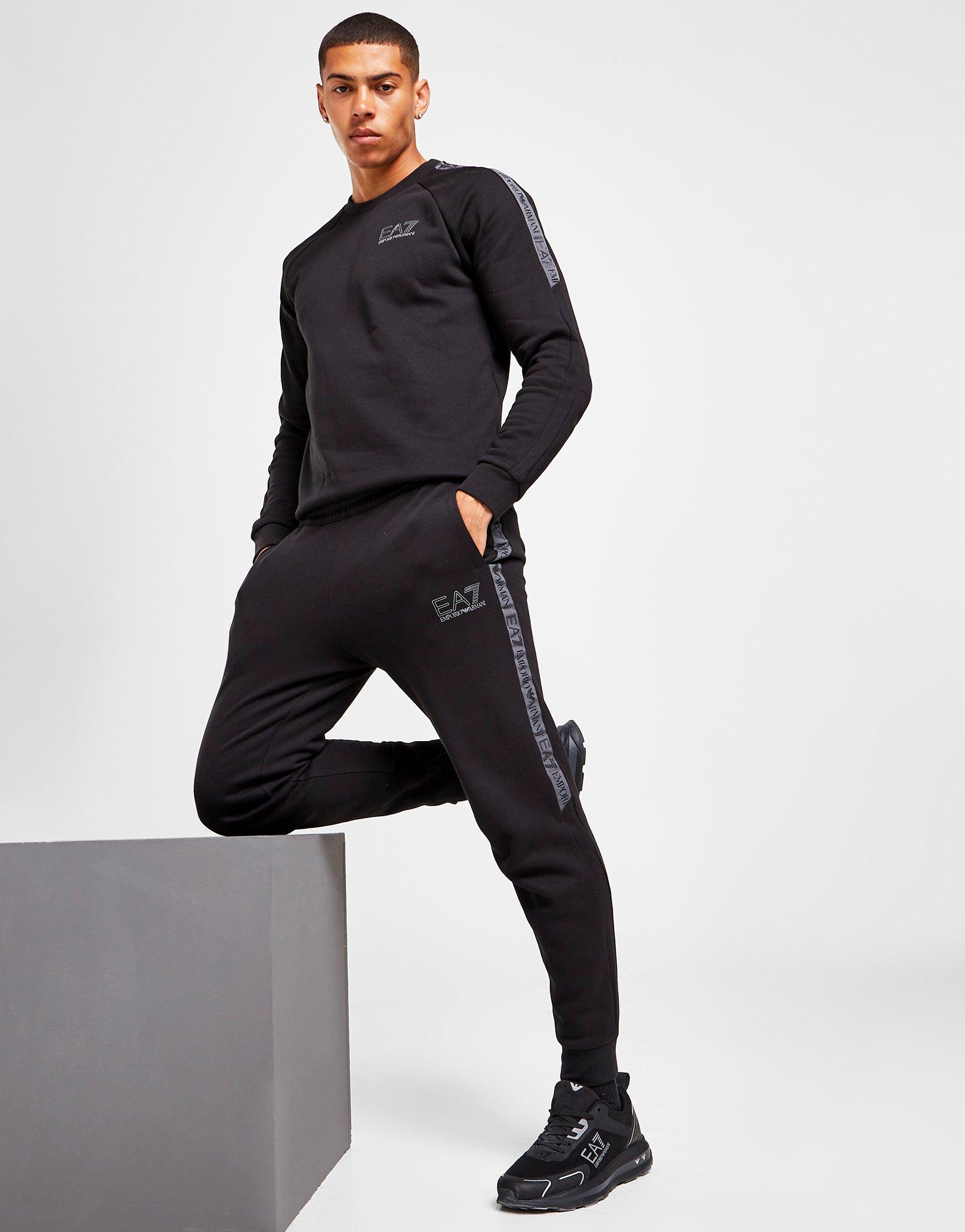 Zwart Emporio Armani EA7 Grain Tape Joggers | JD Sports
