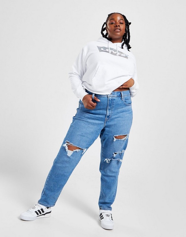Blue Levis Plus Size Ripped Mom Jeans | JD Sports Global