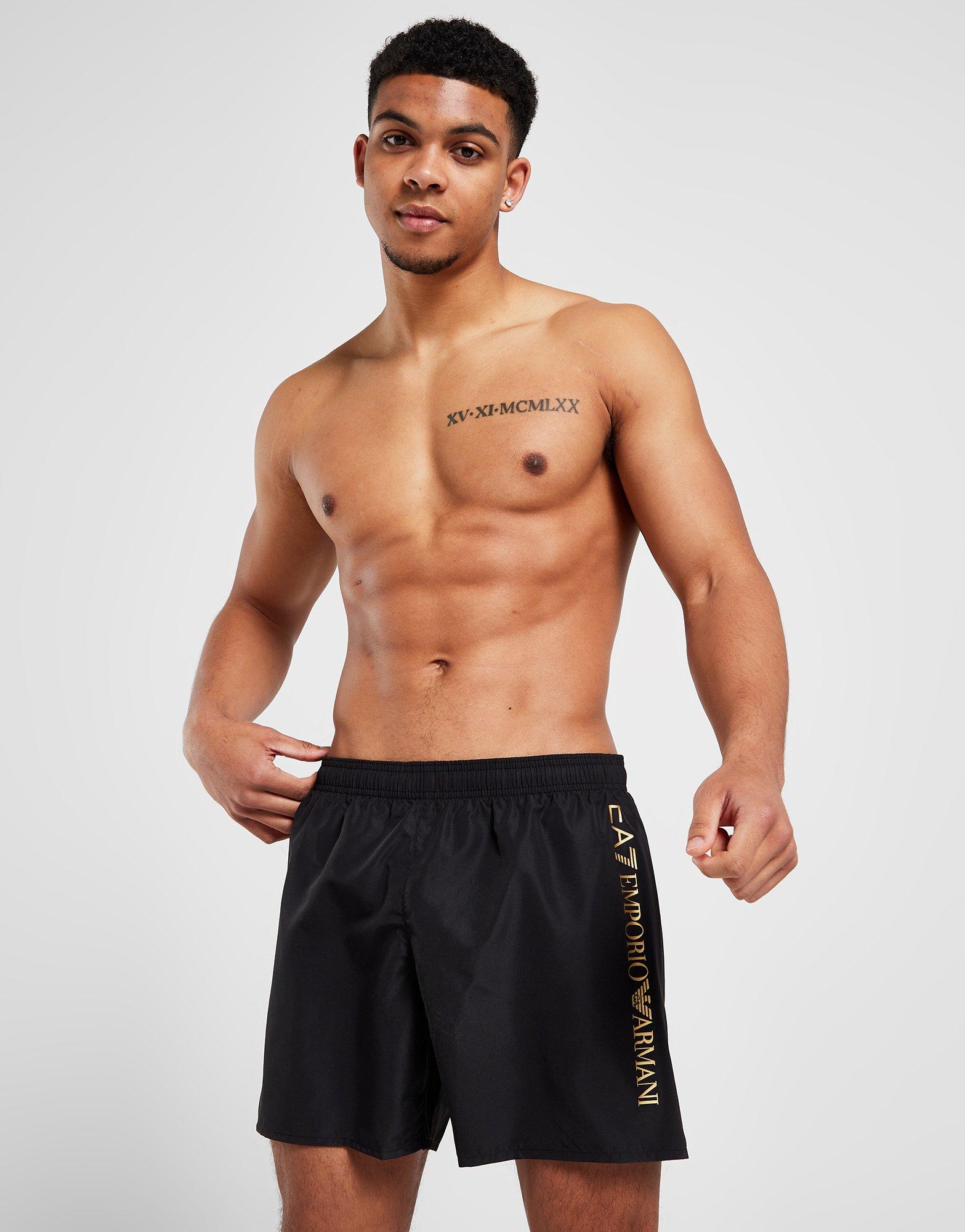 Black Emporio Armani EA7 Logo Swim Shorts JD Sports UK