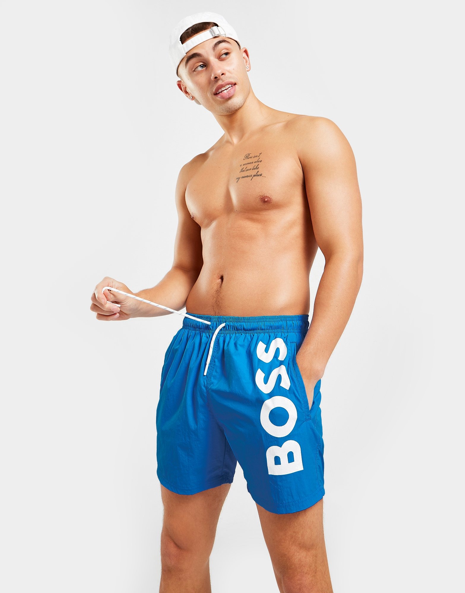 Blauw BOSS Octopus Swim Shorts JD Sports
