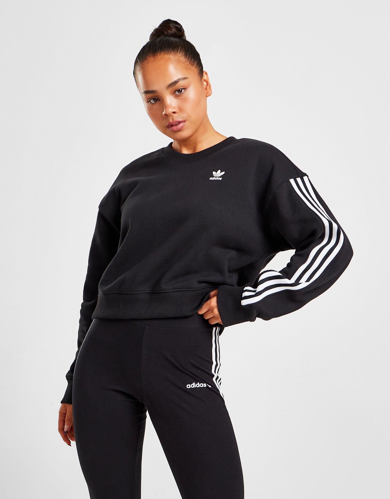 adidas Originals 3-Stripes Crop Crew Sweatshirt