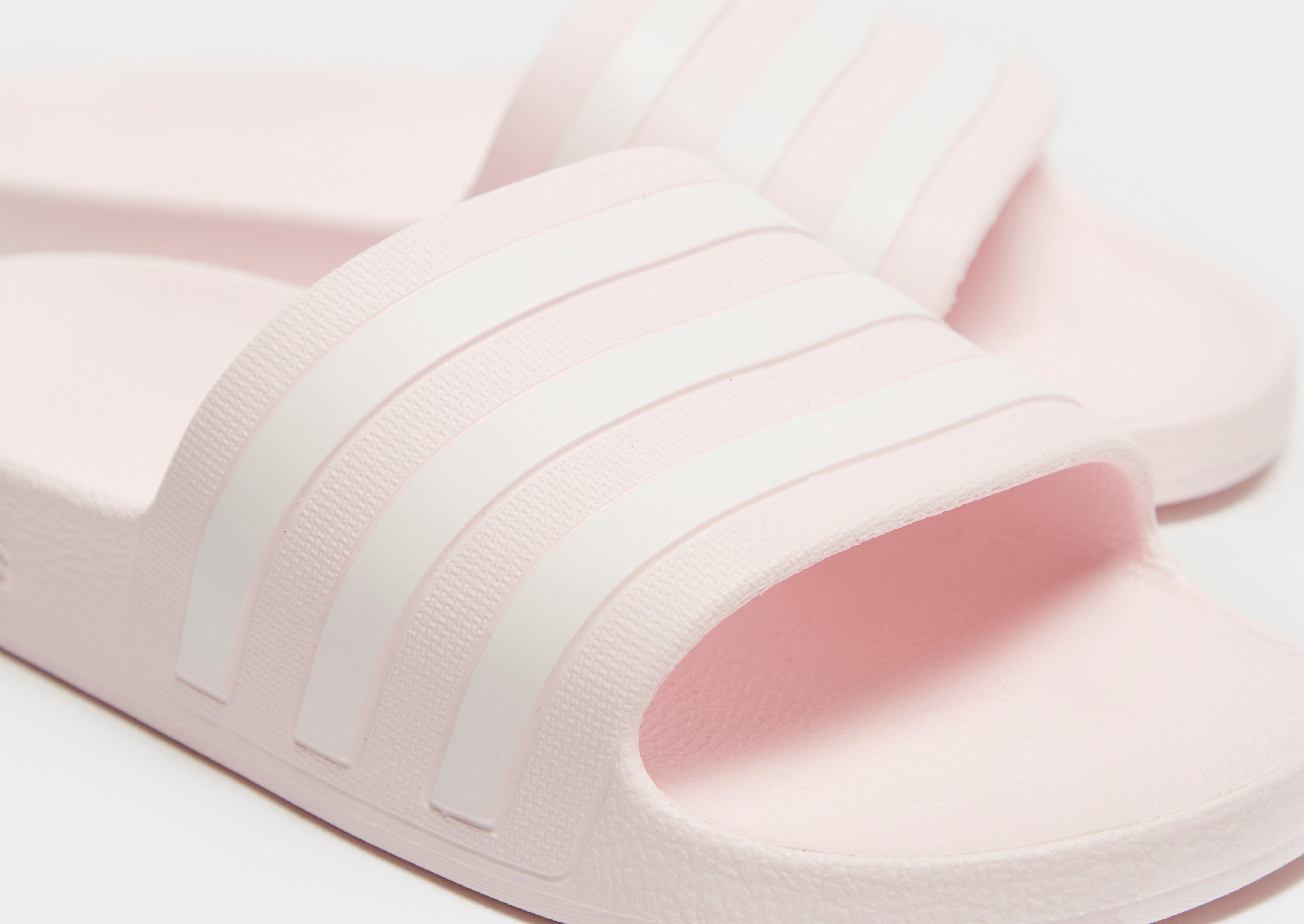 White adidas Adilette Aqua Slides Women s JD Sports UK