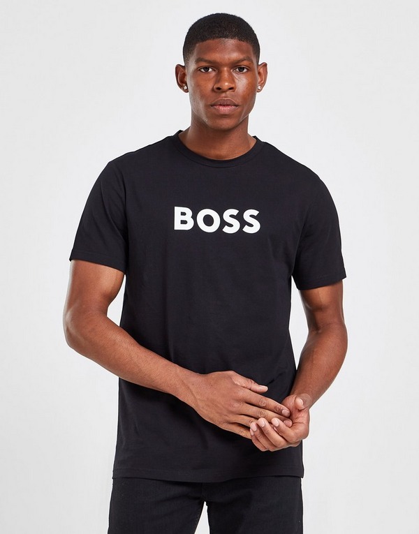 Black BOSS Swim Logo T-Shirt | Sports Global