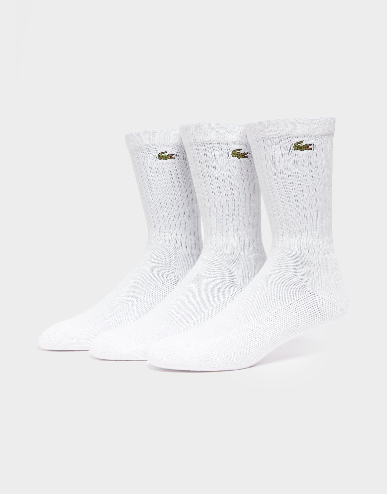 White Lacoste 3 Pack Sport Socks JD Sports Global