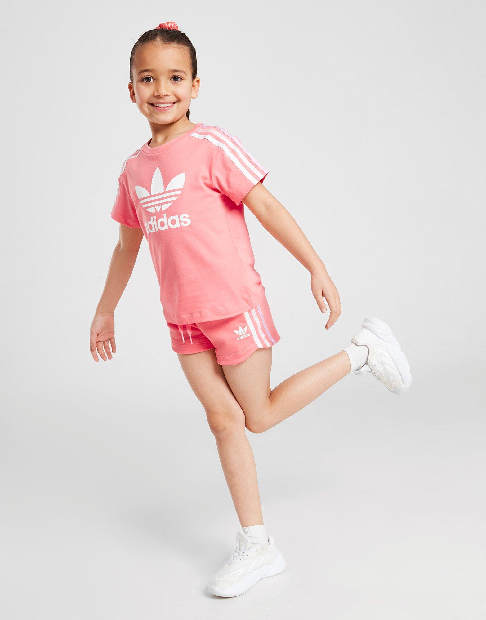 adidas Originals Girls' Tri Stripe T-Shirt/Shorts Set Children
