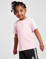 adidas Girls' 3-Stripes T-Shirt & Shorts Set Infant