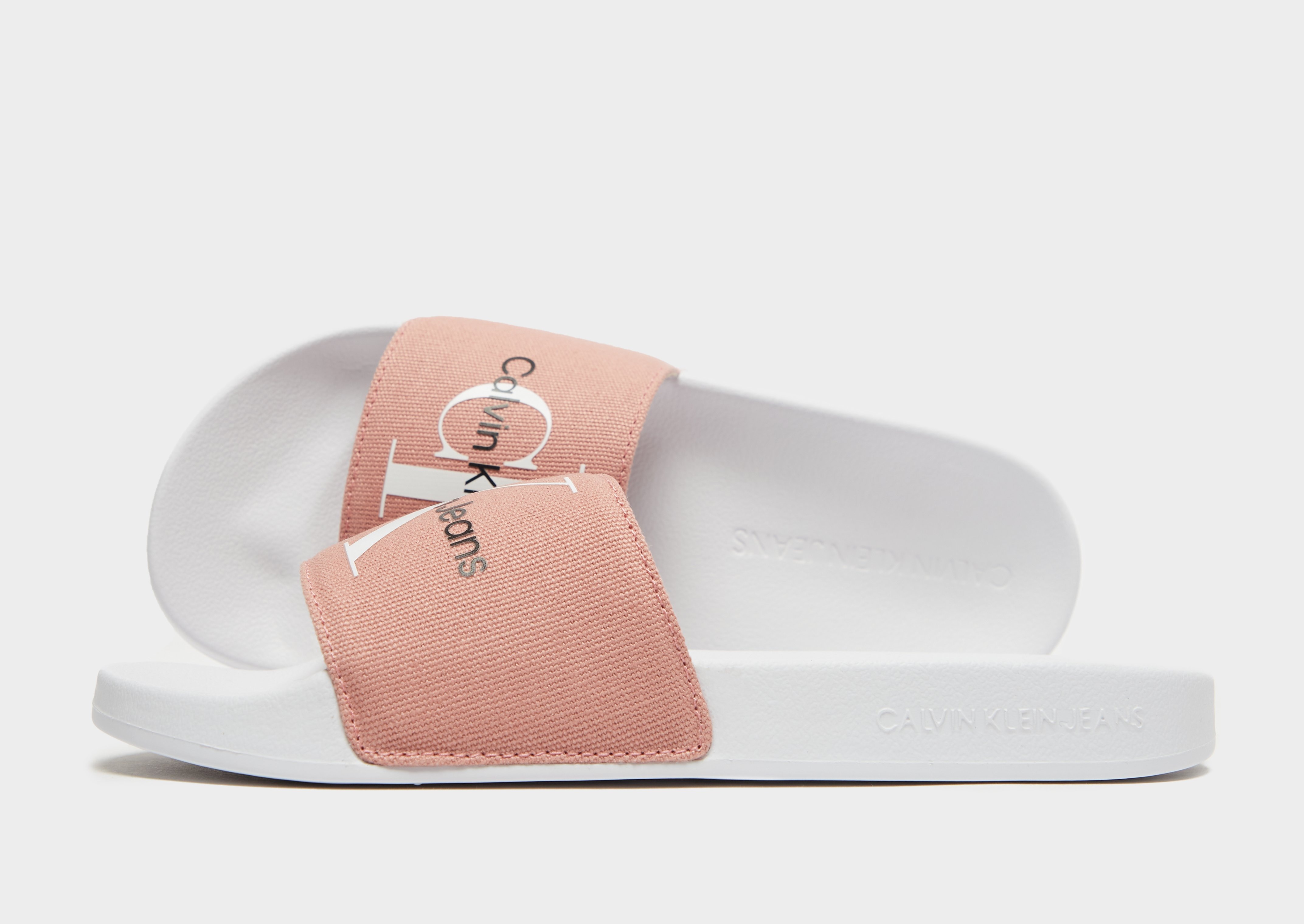 Brown Calvin Klein Jeans Monogram Slides Women's | JD Sports