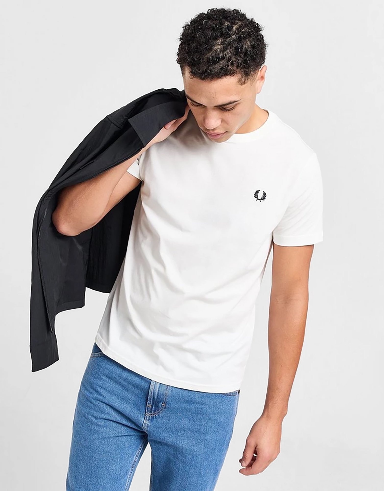 White Fred Perry Crewneck T-Shirt - JD Sports NZ