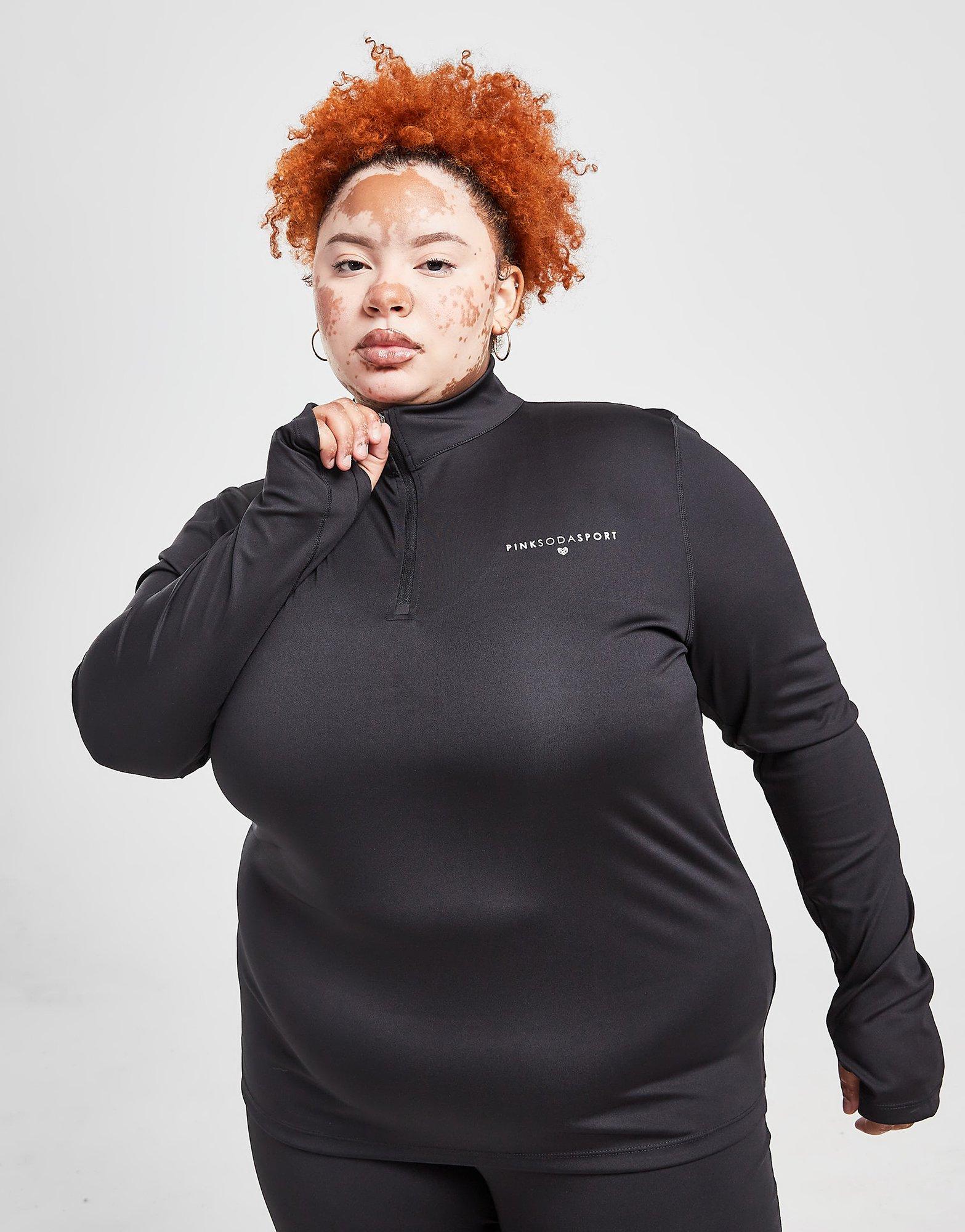 Pink Soda Sport Plus Size Essentials 1/4 Zip Top