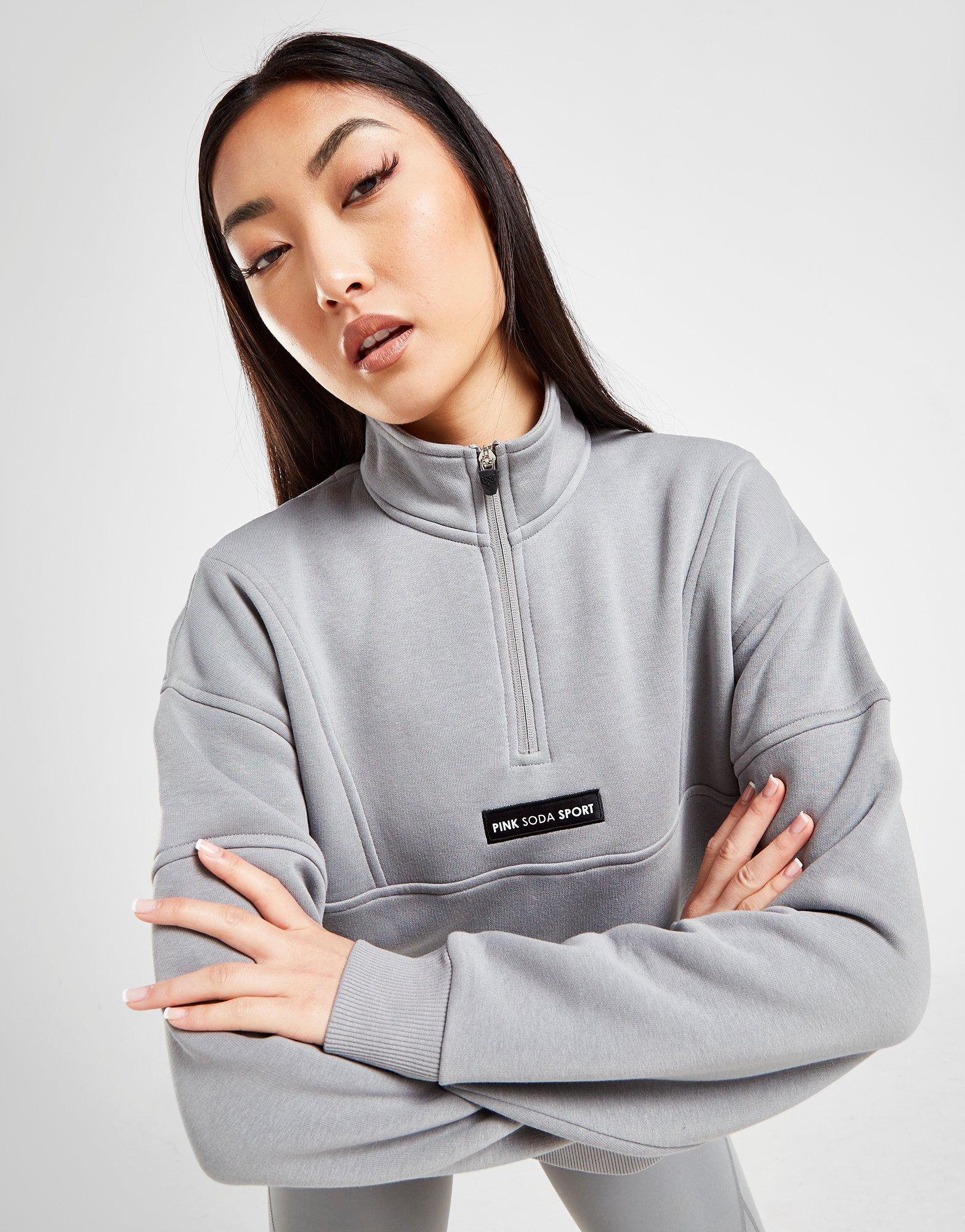 Pink Soda Sport Pipe Boyfriend 1/4 Zip Sweatshirt