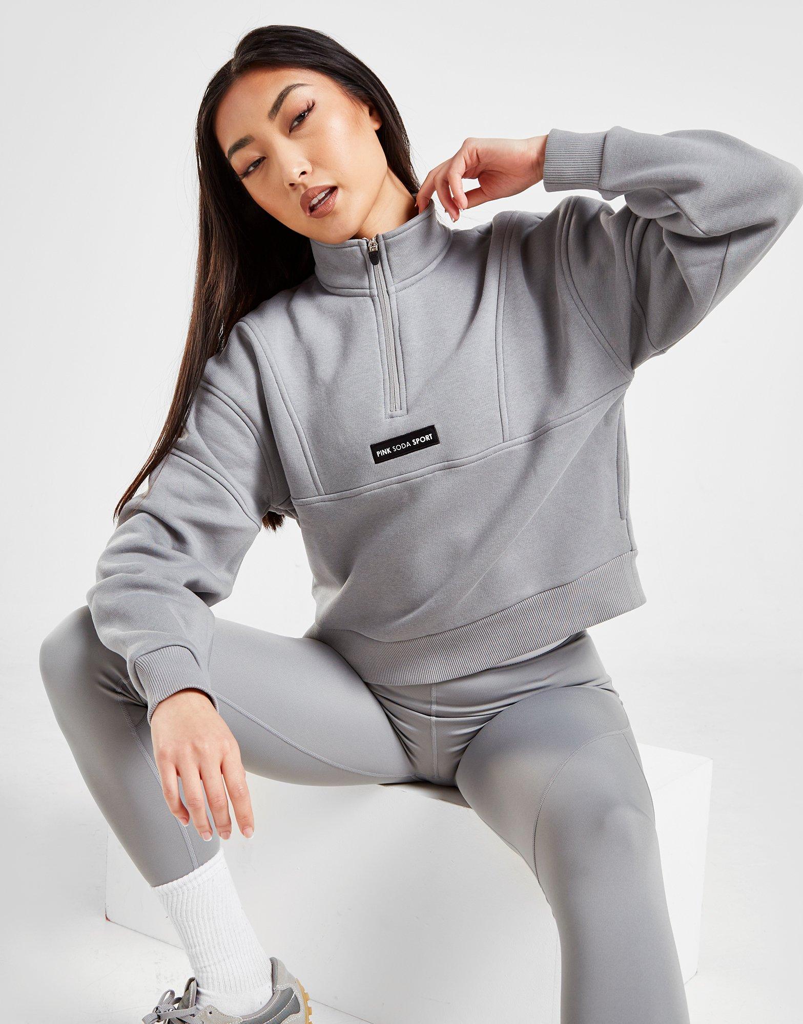 Pink Soda Sport Pipe Boyfriend 1/4 Zip Sweatshirt