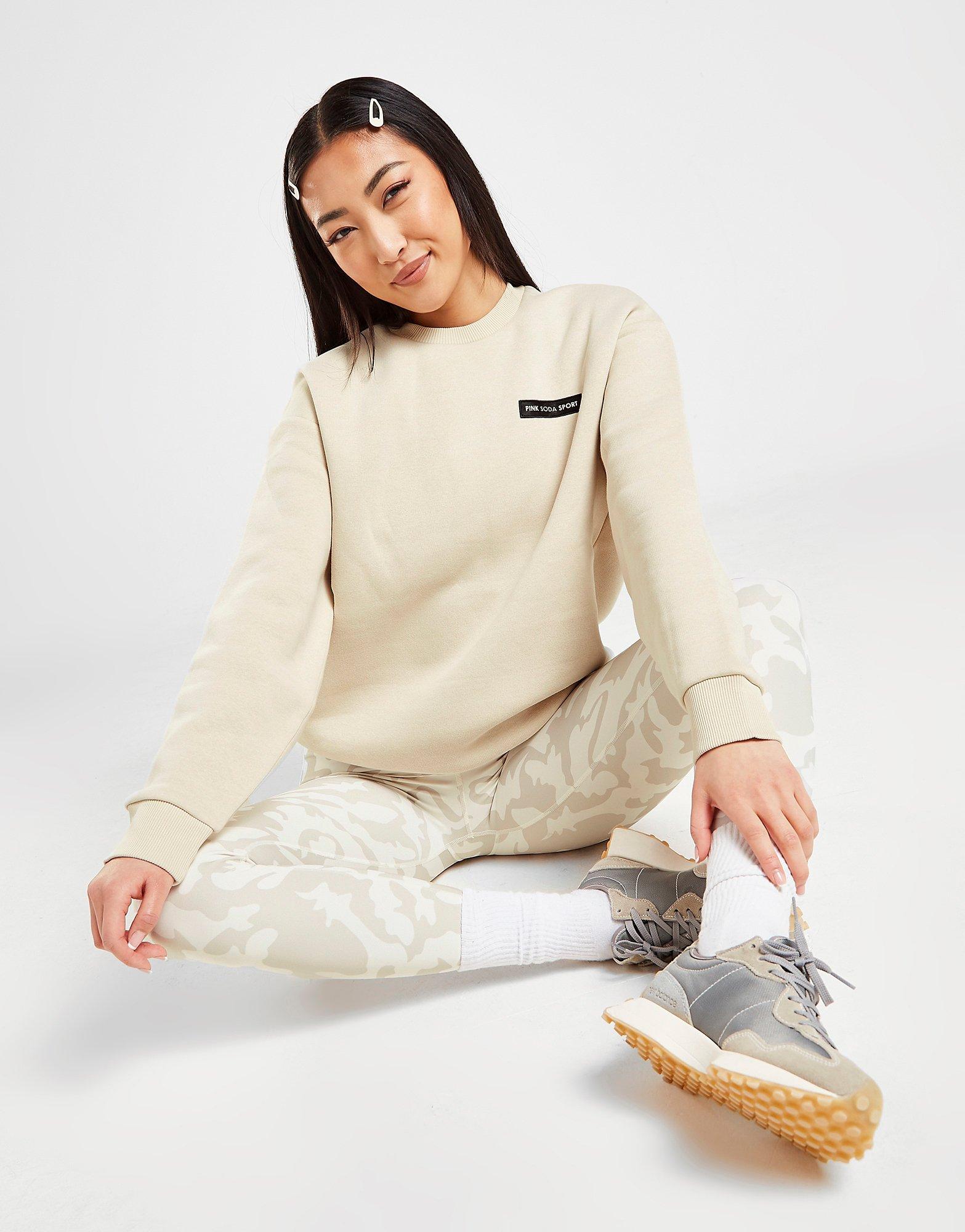 Pink Soda Sport Badge Boyfriend Crew Sweatshirt