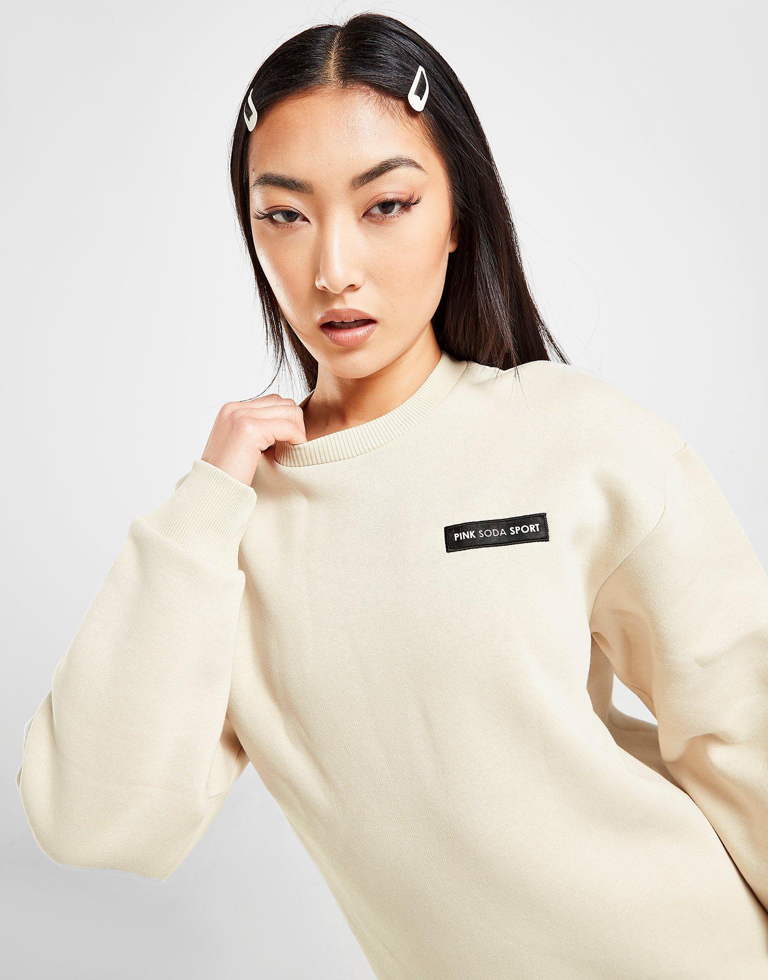 Pink Soda Sport Badge Boyfriend Crew Sweatshirt