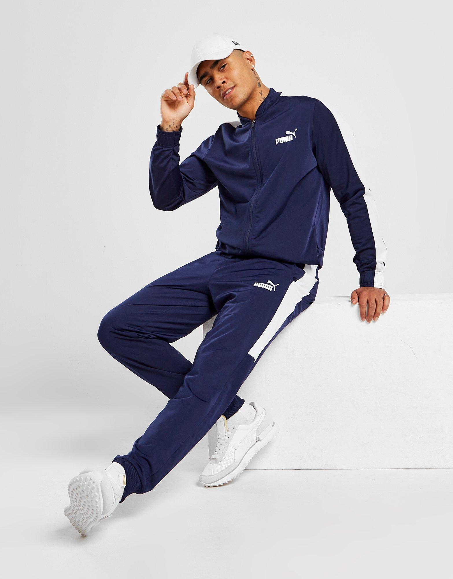 Puma tracksuit dark blue best sale