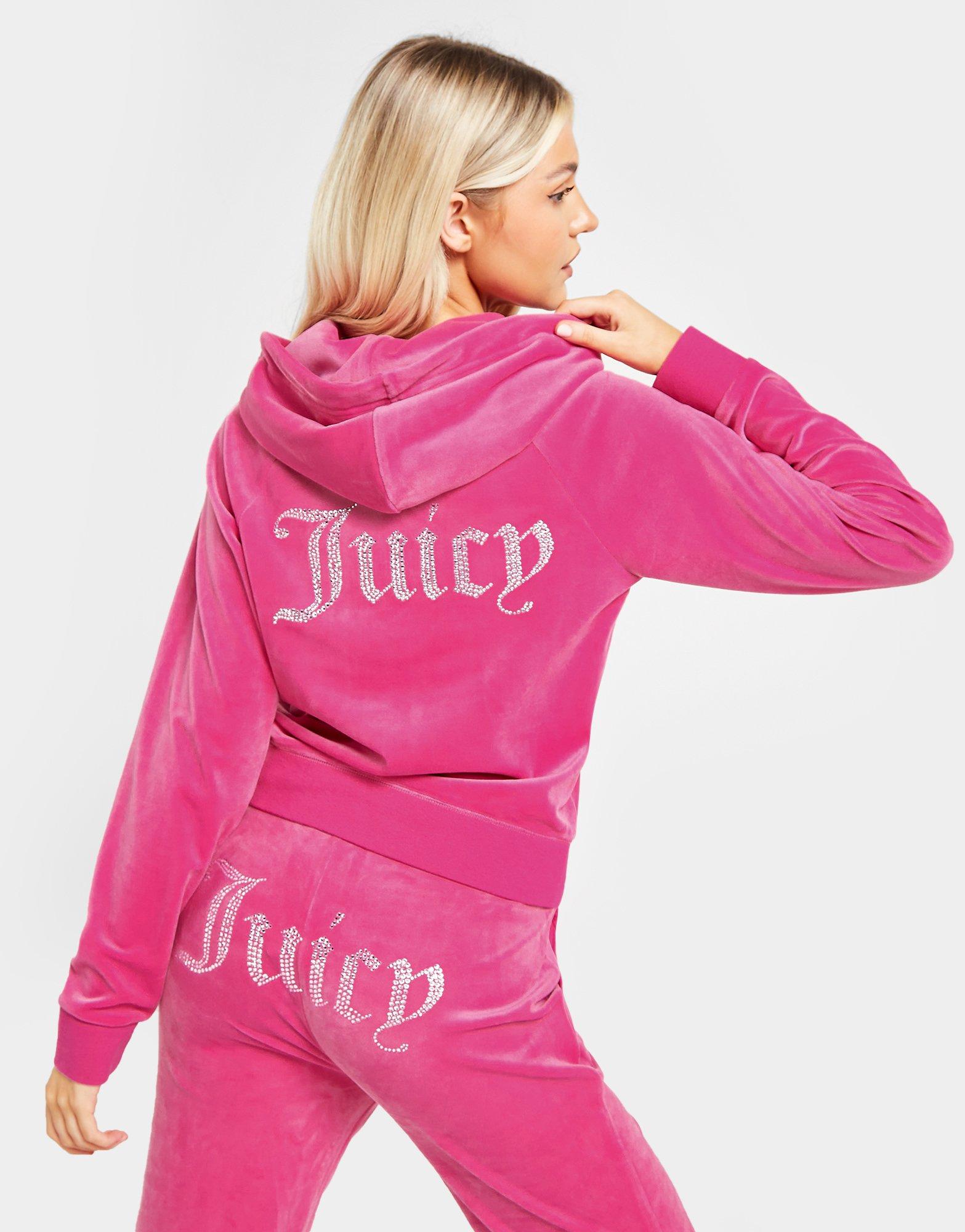 Juicy Couture Diamante Velour Full Zip Hoodie