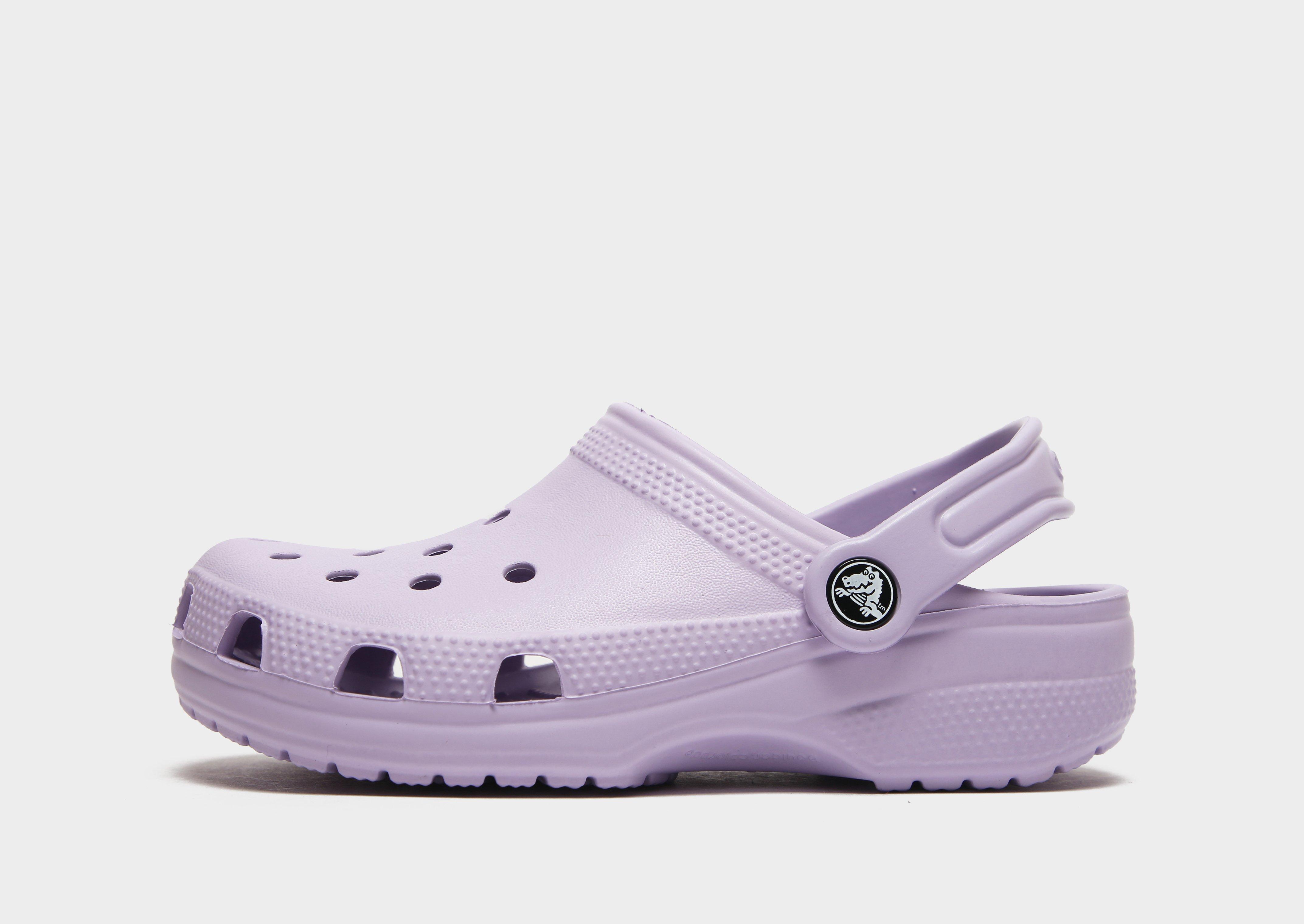 Purple and pink store crocs