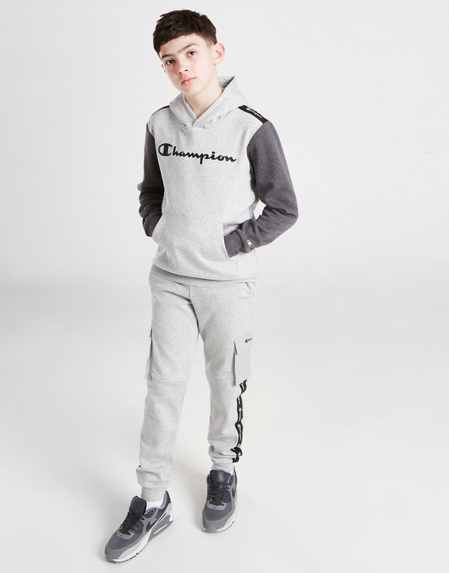 Champion Colour Block Tape Overhead Hoodie Junior