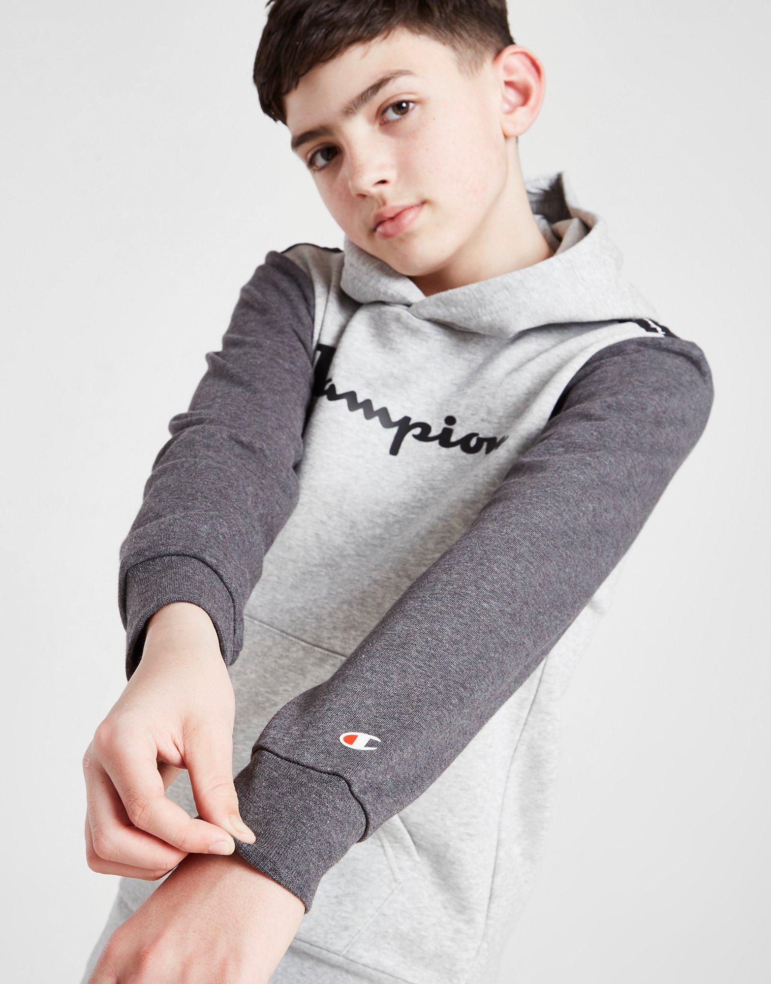 Champion Colour Block Tape Overhead Hoodie Junior