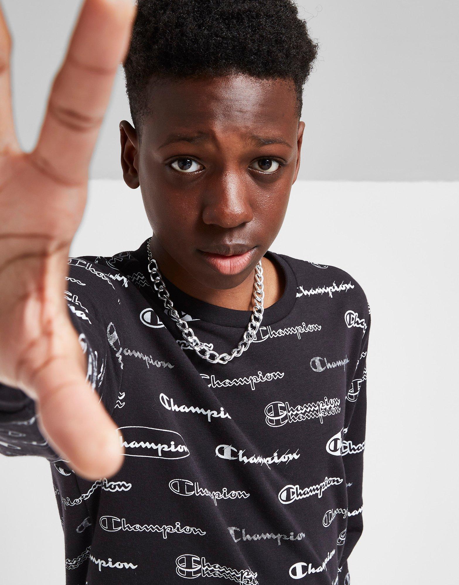 Champion Oval All Over Print Crew Sweatshirt Junior