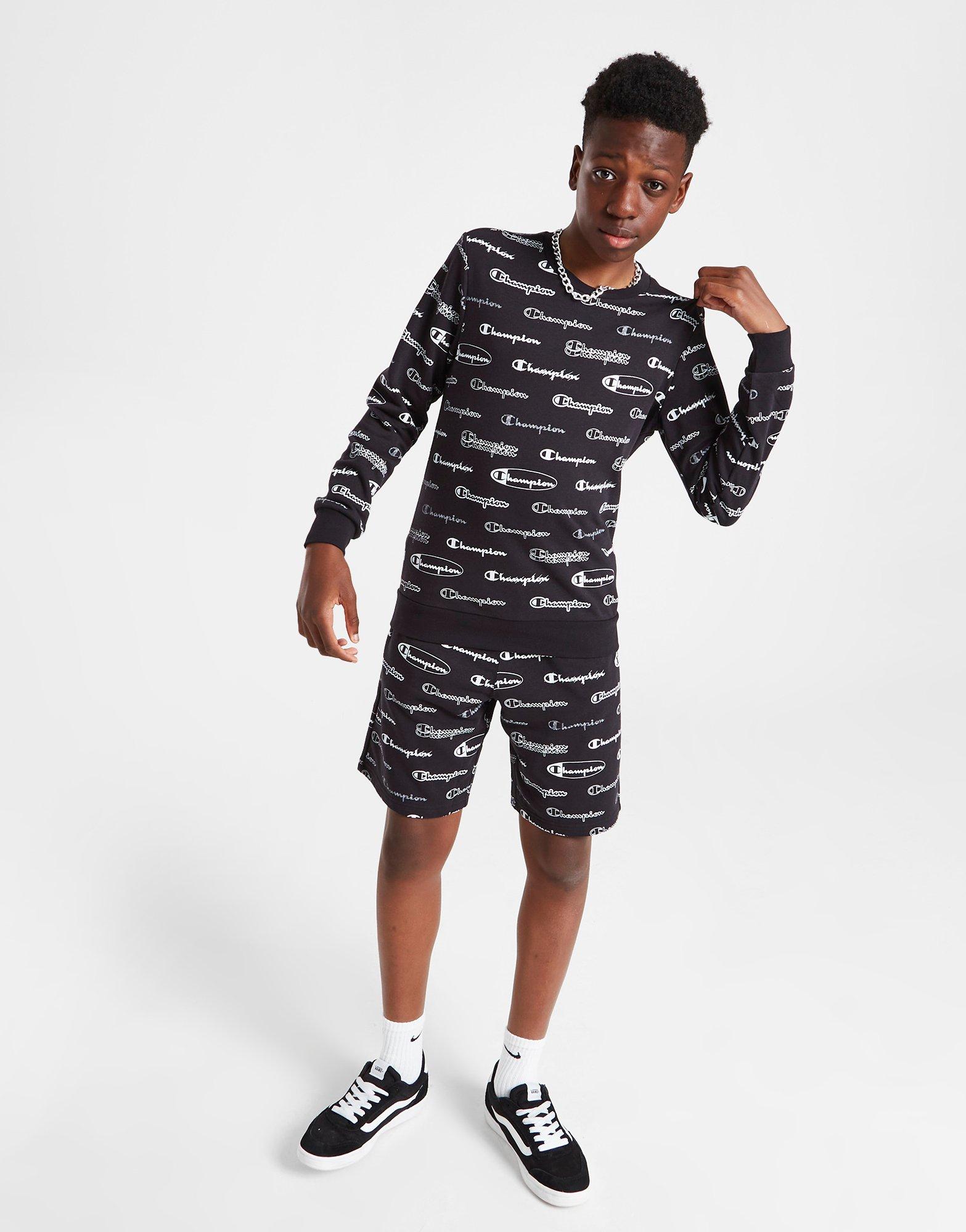 Champion Oval All Over Print Crew Sweatshirt Junior