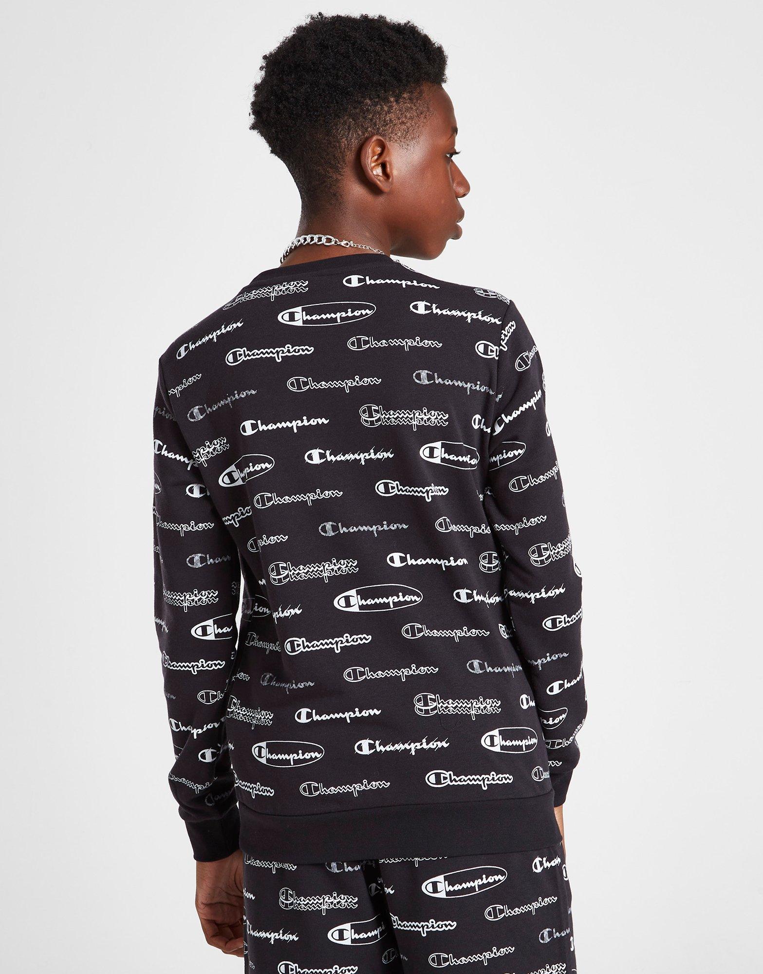 Champion Oval All Over Print Crew Sweatshirt Junior