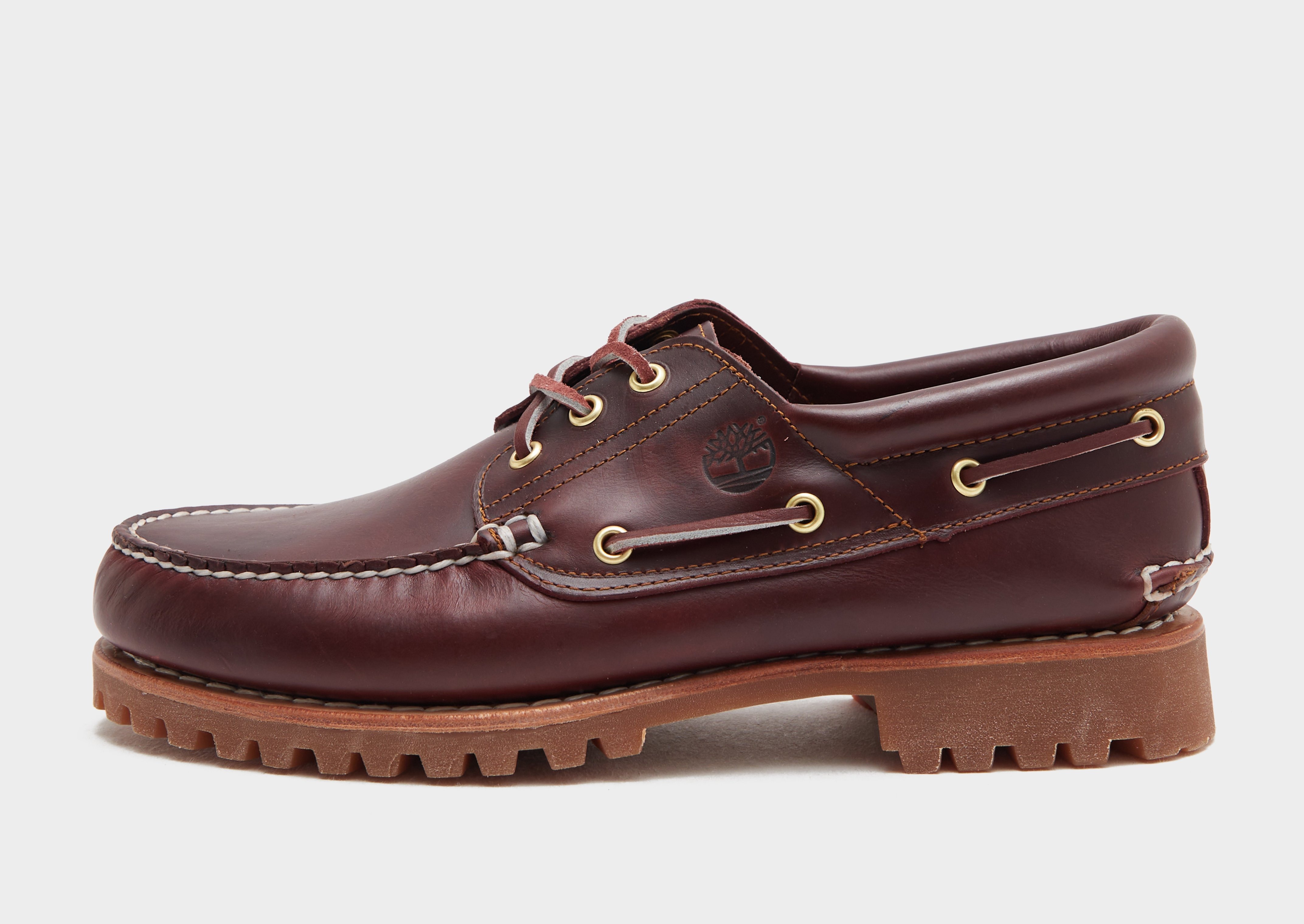 Red Timberland Authentic 3-Eye Lug Handsewn Boat Shoe - JD Sports