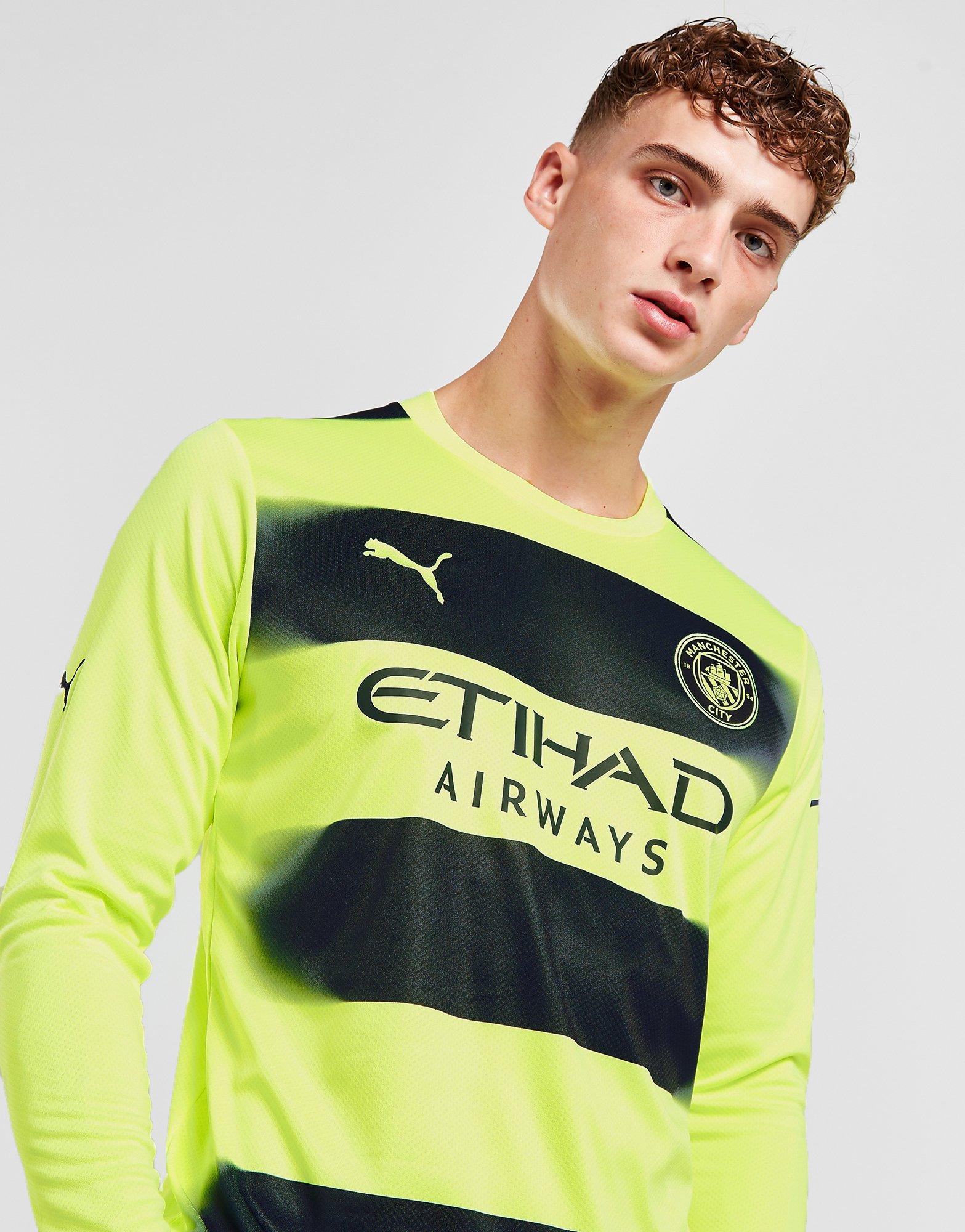 Yellow Puma Manchester City FC 2022/23 LS Third Shirt - JD Sports Ireland