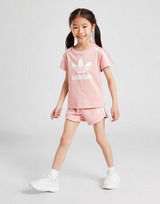 adidas Originals Girls' Tri Stripe T-Shirt/Shorts Set Children