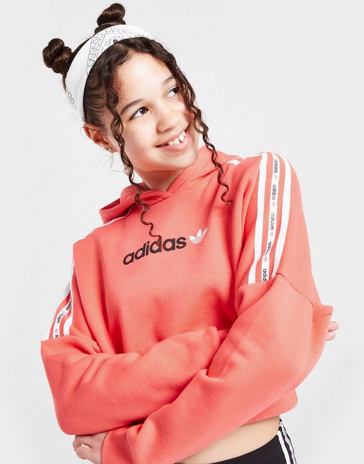adidas Originals Girls' Microtape 3-Stripes Crop Hoodie Junior