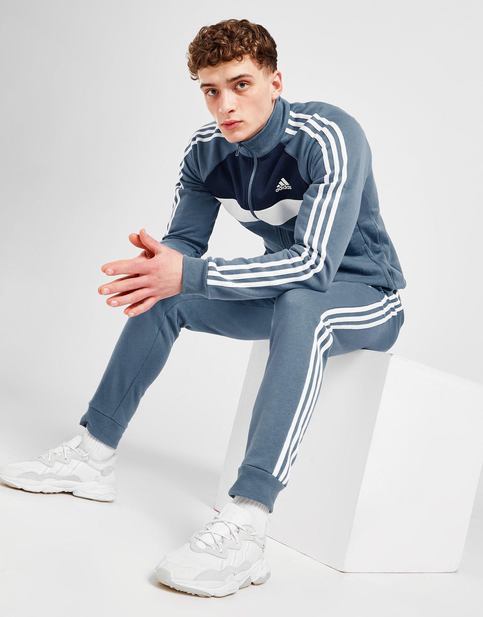 adidas badge of sport fleece tracksuit junior