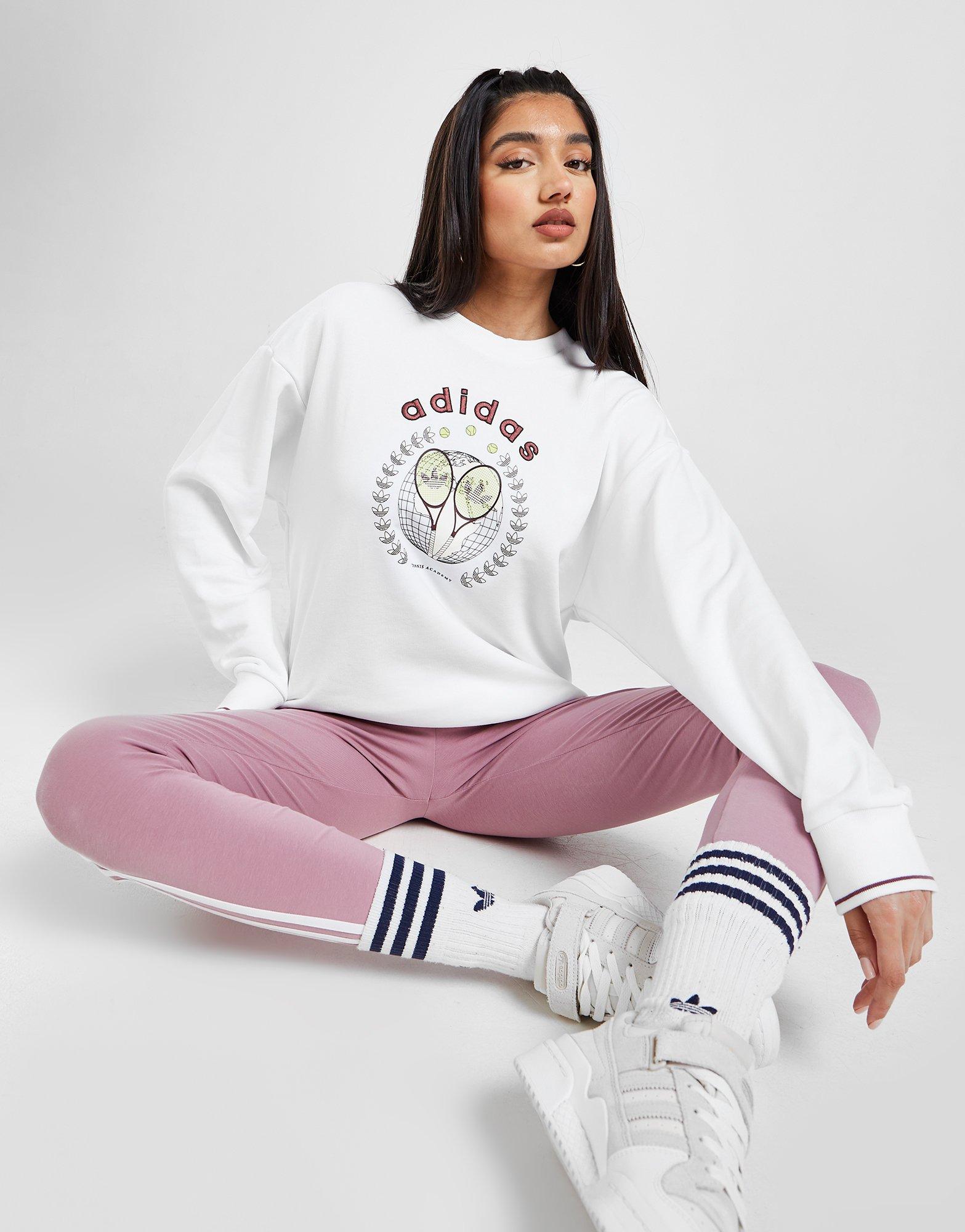 White adidas Originals Tennis Academy Crew Sweatshirt - JD Sports NZ