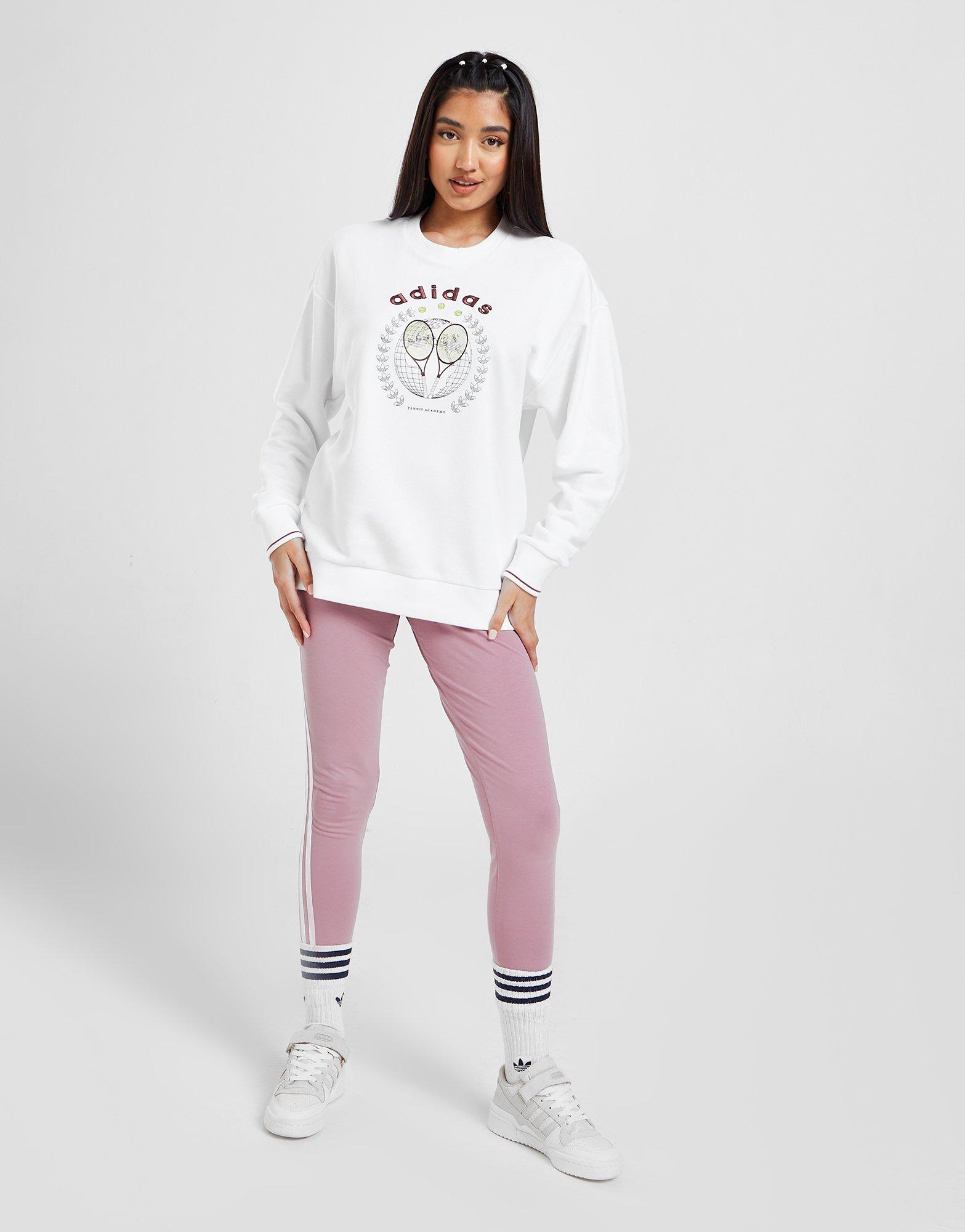 White adidas Originals Tennis Academy Crew Sweatshirt - JD Sports NZ