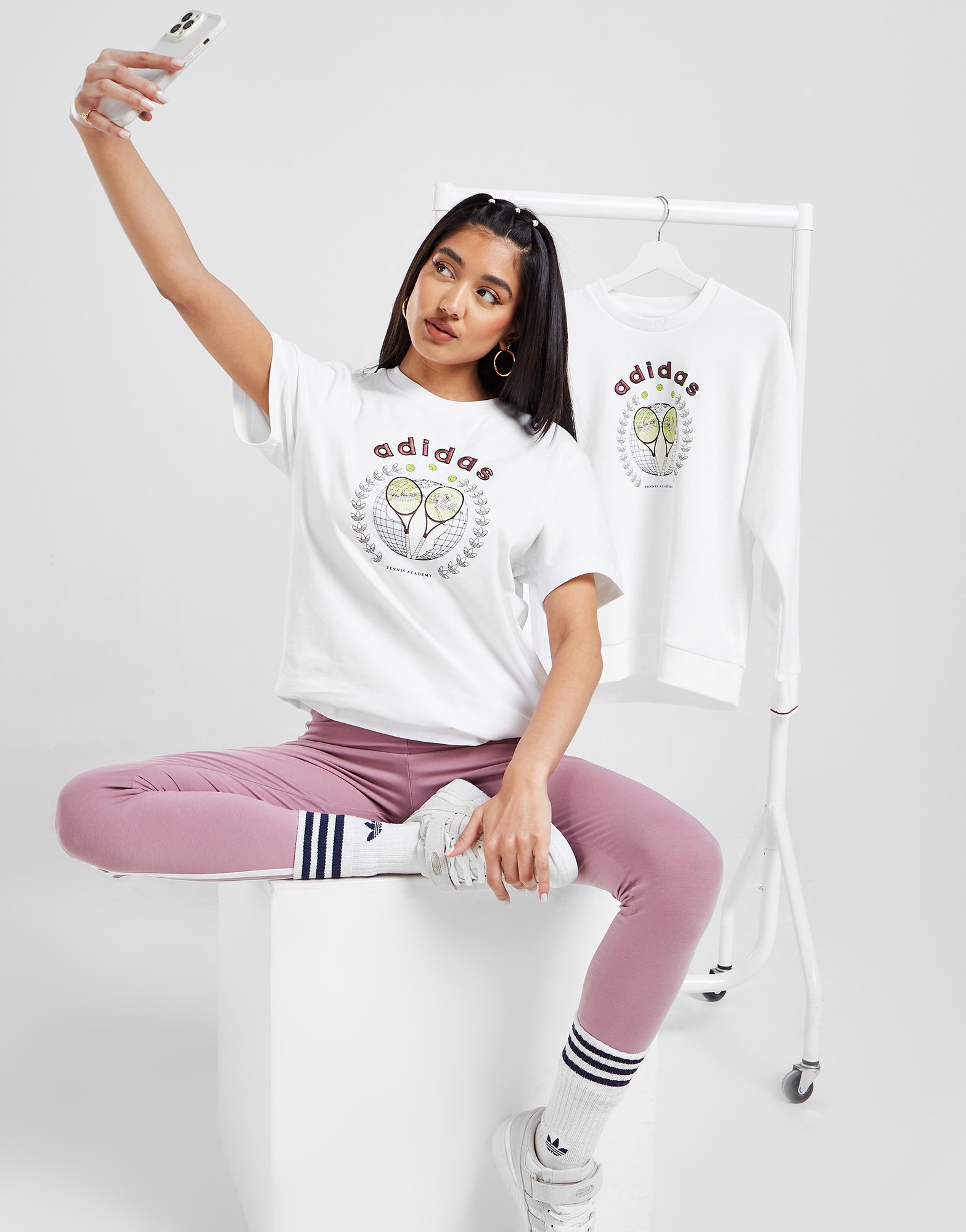 White adidas Originals Tennis Academy Boyfriend T-Shirt