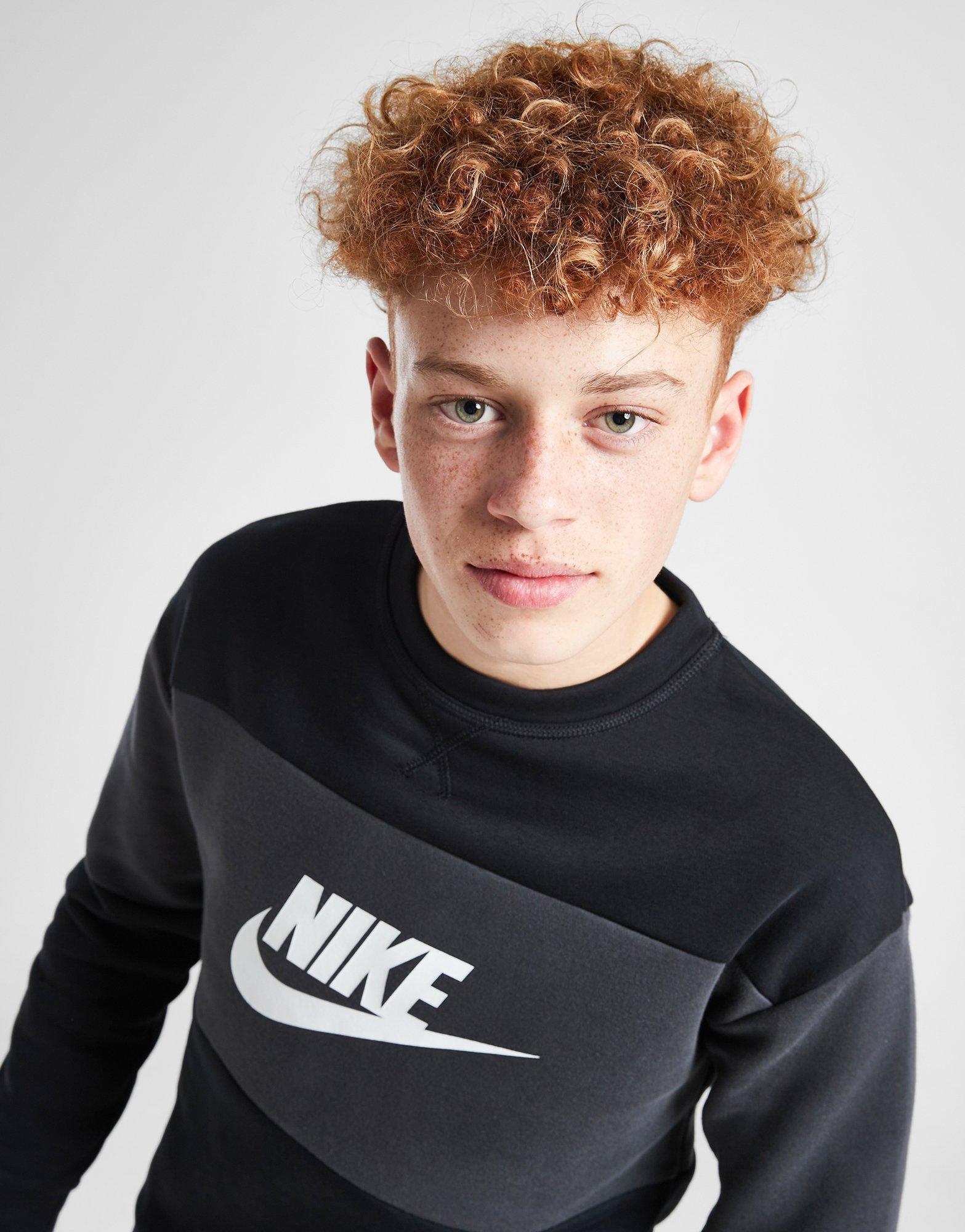 Black Nike Futura Crew Sweatshirt & Shorts Set Junior - JD