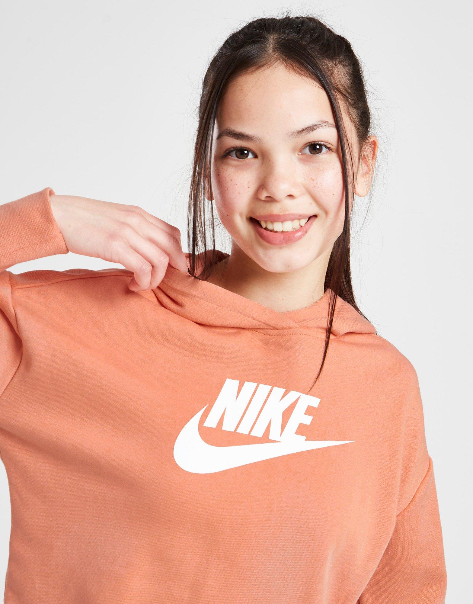 Nike Girls' Club French Terry Crop Hoodie Junior