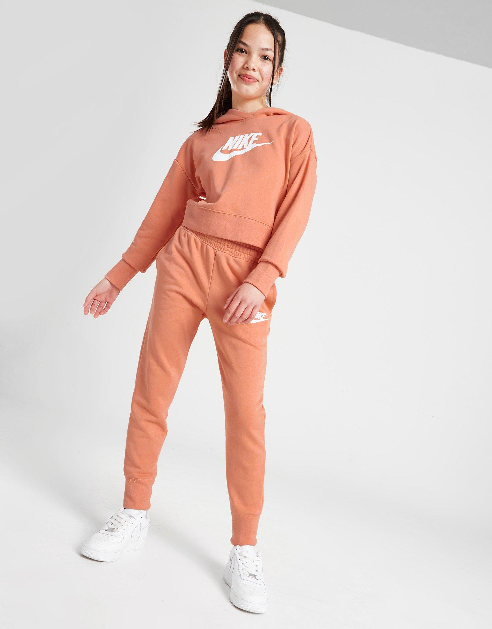 Nike Girls' Club French Terry Crop Hoodie Junior