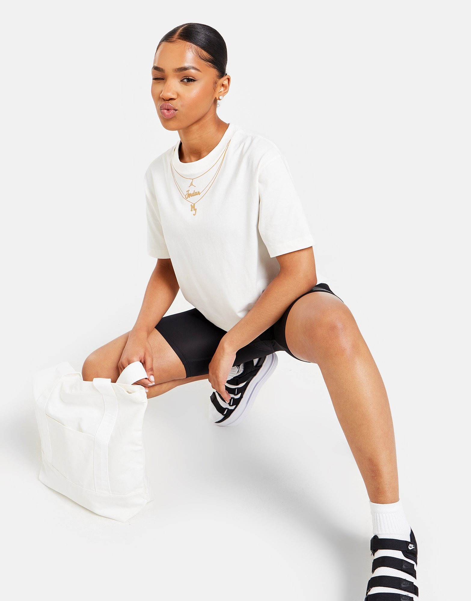 White Jordan Chain Crop T-Shirt - JD Sports